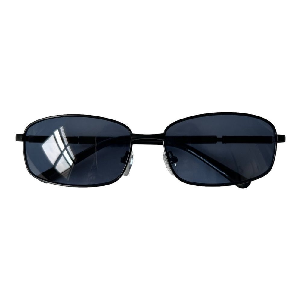 Nordstrom Unisex Black Rectangular Wire Sunglasses New